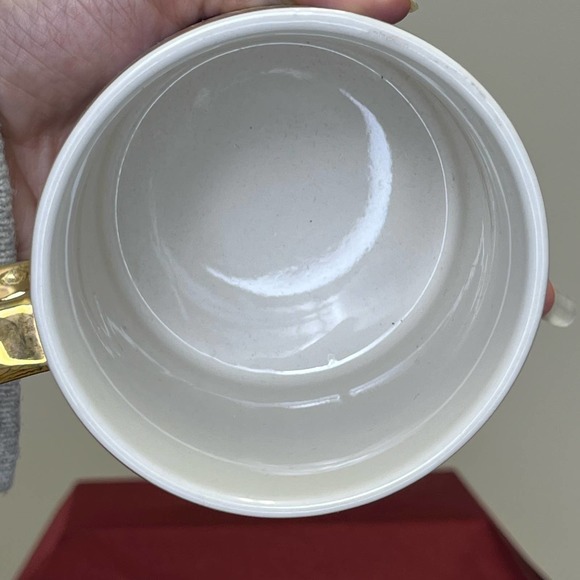 New Anthropologie Giselle Sunny Side Up Gold Handle Coffee Mug - Picture 4 of 5